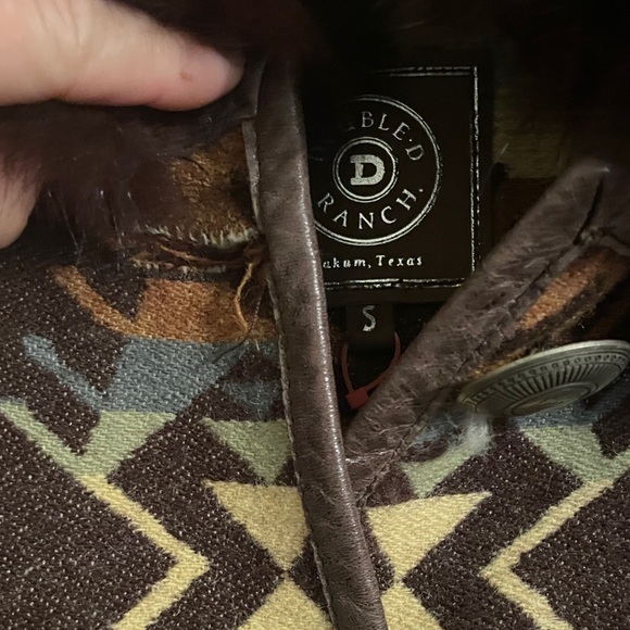 Double D Ranch Brown Patterned Coat with Fur Trim - Picture 12 of 16